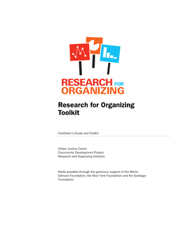 RESEARCH for ORGANIZING Research for Organizing Toolkit