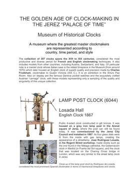 The Golden Age of Clock-Making in the Jerez “Palace of Time”