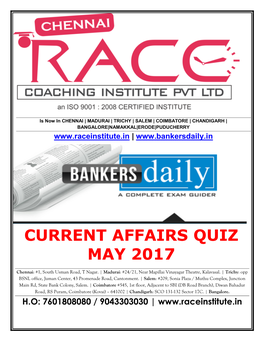 Current Affairs Quiz May 2017