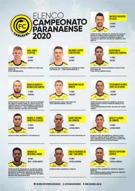 Elenco Campeonato Paranaense 2020
