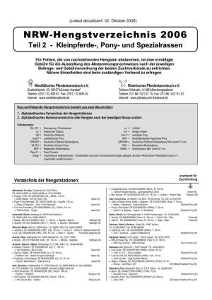 NRW-Hengstverzeichnis 2006
