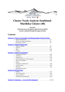 Cluster Needs Analysis Southland- Murihiku Cluster (40)