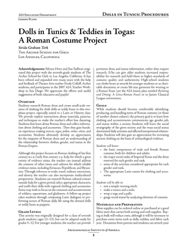 Dolls in Tunics & Teddies in Togas