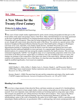 A New Moon for the Twenty-First Century