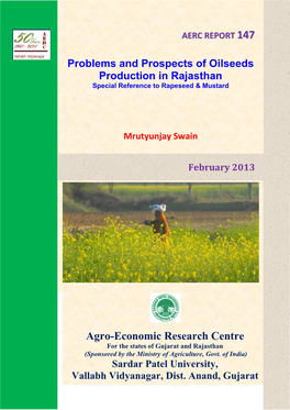 Problems and Prospects of Oilseeds Production in Rajasthan Special Reference to Rapeseed & Mustard