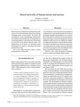 Neural Networks of Human Nature and Nurture