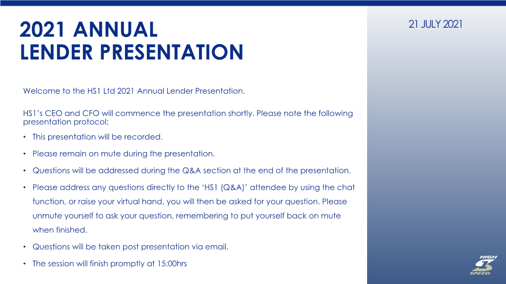 2021 Annual Lender Presentation