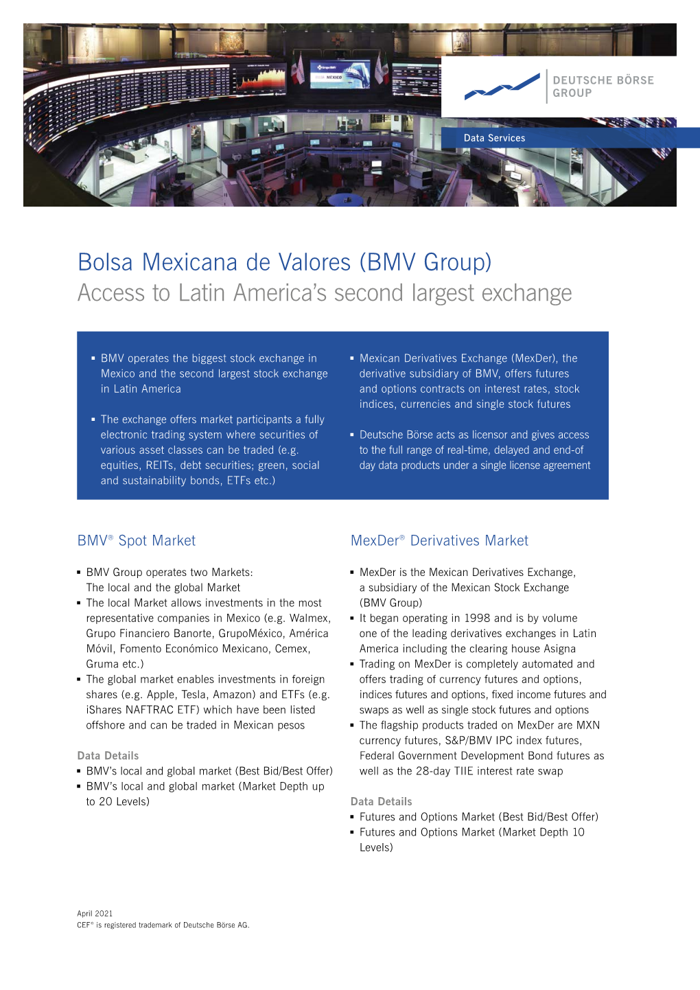 Bolsa Mexicana De Valores (BMV Group) Access to Latin America’S Second Largest Exchange