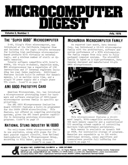 Microcomputer Digest V03n01