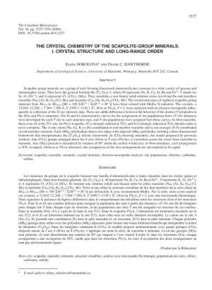 The Crystal Chemistry of the Scapolite-Group Minerals. I