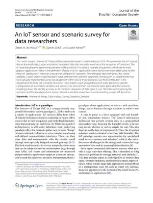 An Iot Sensors and Scenarios Survey for Data Researchers