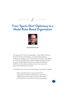 From 'Sports-Shirt' Diplomacy to a Model Rules-Based Organisation