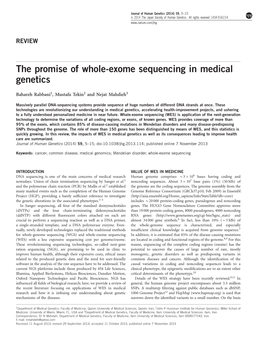 The Promise of Whole-Exome Sequencing in Medical Genetics