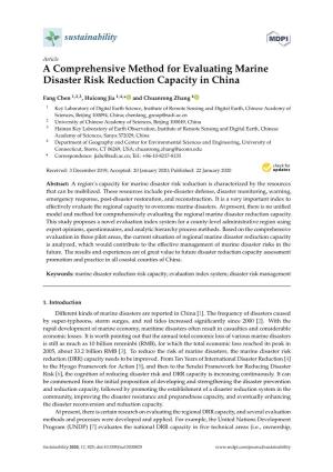 A Comprehensive Method for Evaluating Marine Disaster Risk Reduction Capacity in China