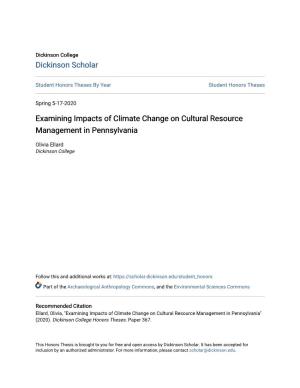 Examining Impacts of Climate Change on Cultural Resource Management in Pennsylvania