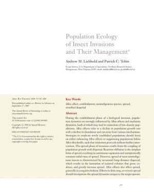 Population Ecology of Insect Invasions and Their Management∗