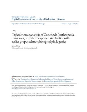 Phylogenomic Analysis of Copepoda (Arthropoda, Crustacea) Reveals Unexpected Similarities with Earlier Proposed Morphological Ph