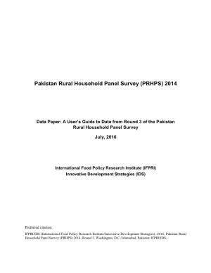 Pakistan Rural Household Panel Survey (PRHPS) 2014