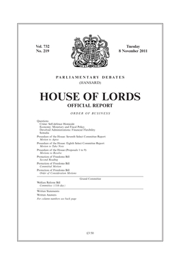 House of Lords Official Report