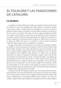 El Folklore Y Las Tradiciones De Cataluña