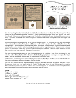 Chola Dynasty Coin Album