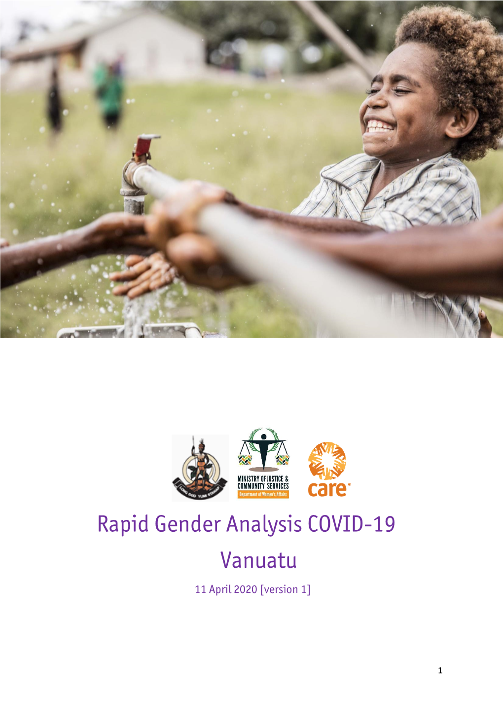 Rapid Gender Analysis COVID-19 Vanuatu 11 April 2020 [Version 1]