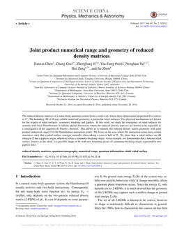 Joint Product Numerical Range and Geometry of Reduced Density Matrices
