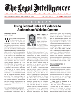 Using Federal Rules of Evidence to Authenticate Website Content by Adriel J