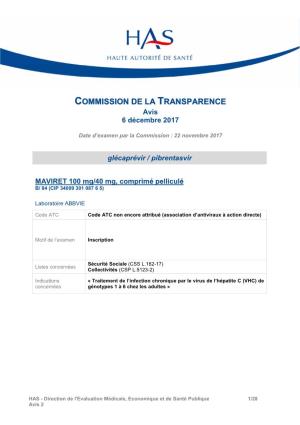 Avis De La Commission De La Transparence