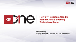 How ETF Investors Can Be Part of China's Booming Technology Sector