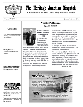 The Heritage Junction Dispatch a Publication of the Santa Clarita Valley Historical Society