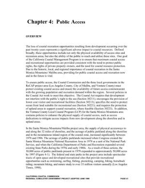 Chapter 4 Public Access (Santa Monica Mountains/Malibu Recap)