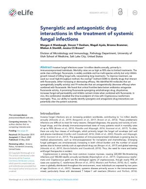 Synergistic and Antagonistic Drug Interactions in the Treatment