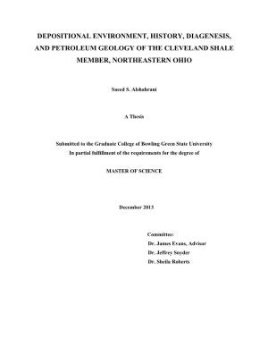 Depositional Environment, History, Diagenesis, and Petroleum Geology of the Cleveland Shale Member, Northeastern Ohio