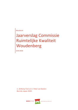 Jaarverslag Commissie Ruimtelijke Kwaliteit Woudenberg 2016-2018