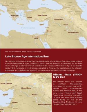 Late Bronze Age Internationalism Mitanni State (1500– 1360