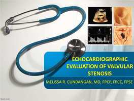 Echocardiographic Evaluation of Valvular Stenosis Melissa R