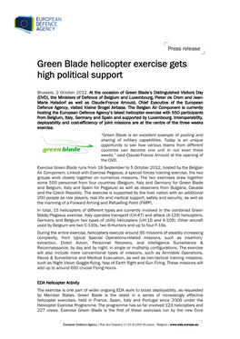 Green Blade Helicopter Exercise Gets High Political Support
