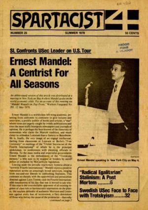 Ernest Mandel: a Gentrist for All Seasons