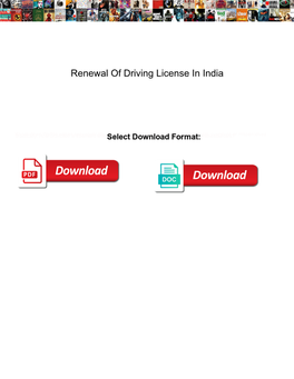 Renewal of Driving License in India