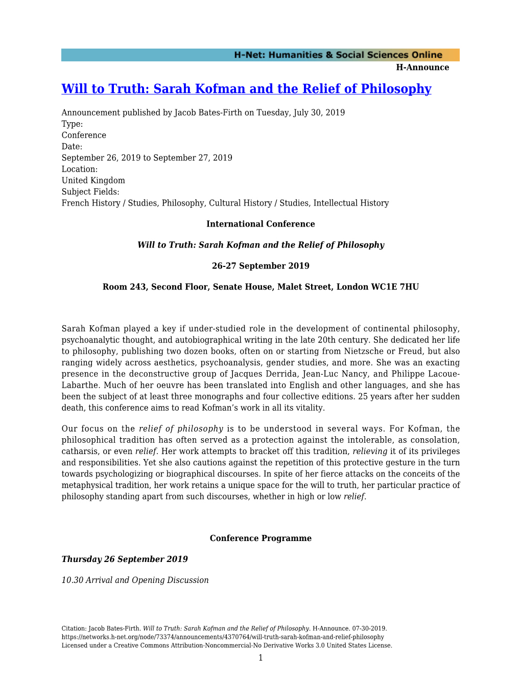 Sarah Kofman and the Relief of Philosophy