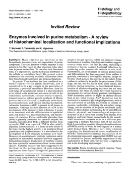 Invited Review Enzymes Involved in Purine Metabolism