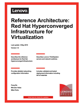 Red Hat Hyperconverged Infrastructure for Virtualization