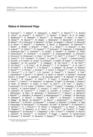 Status of Advanced Virgo