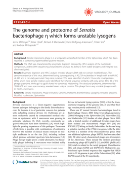 The Genome and Proteome of Serratia Bacteriophage Η Which Forms