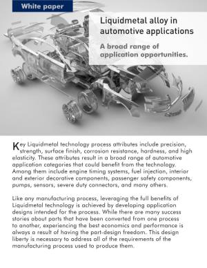 Liquidmetal Alloy in Automotive Applications