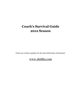Ball Hockey Coaches Survival Guide