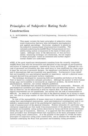 Principles of Subjective Rating Scale Construction
