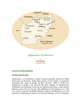 Afghanistan: an Overview