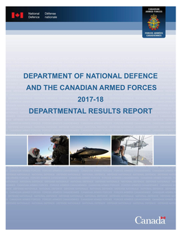 Department of National Defence and the Canadian Armed Forces 2017-18 Departmental Results Report